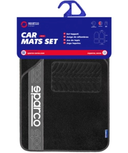SET 4 TAPPETINI NERI E GRIGI PER AUTO SPARCO IN MOQUETTE
